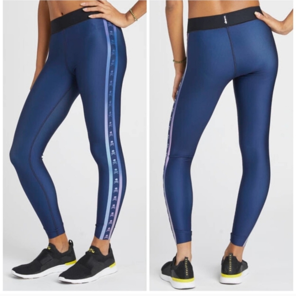 SoulCycle Ultracor Women's Iridescent‎ Skull Stripe Athletic Legging Size XS